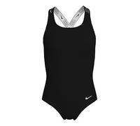 Nike Girls Logo Taping Crossback One Piece Swimsuit, Black, Size Xs Black