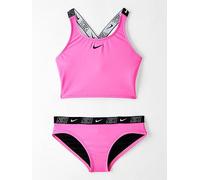 Nike Girls Logo Taping Crossback One Piece Swimsuit, Pink, Size Xl Pink