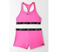 Nike Girls Logo Taping Crossback One Piece Swimsuit, Pink, Size Xl Pink
