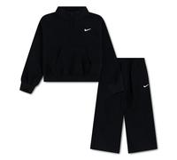 NIKE Girl's Std Flc 1/4 Zip Pants Set, Black, 2/3 Years