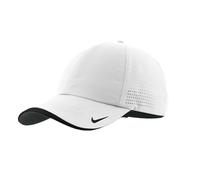 NIKE Men's Golf-Dri-fit Swoosh Perforated Cap, White Hat, One Size