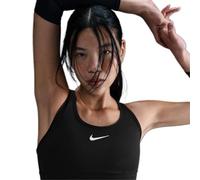 Nike Swoosh Pocket Women's Medium-Support Padded Longline Sports Bra - Black - Polyester/Elastane XS