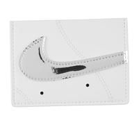 Nike Icon Air Force 1 Card Wallet Chrome Card Case Card Holder Slim Wallet Credit Card Case Accessory, White/White/Metallic Silver, One Size