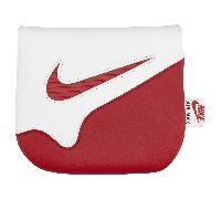 NIKE ICON GOLF MALLET PUTTER HEADCOVER - PLATINUM / WHITE / RED