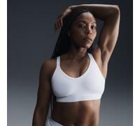 Nike Indy Medium-Support Women's Padded Adjustable Sports Bra - White - Polyester/Elastane XXS
