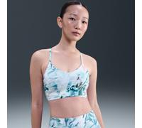 Nike Indy Women's Artist Collection Light-Support Padded Wrap Sports Bra - Blue - Polyester/Elastane S