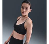 Nike Indy Women's Light-Support Printed Padded Adjustable Sports Bra - Black - Polyester/Elastane S