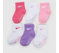 Nike Infant Gripper Socks 6 Pack in Pink & White, Size: 12-24 Months UK 12-24M