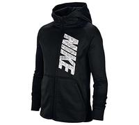 Nike Intersport Boys' Therma Graphic Full Zip Hooded Sweatshirt, Black/White, S