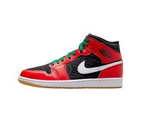 NIKE Jordan 1 MID SE Mens Fashion Trainers in Red Black White - 9.5 UK