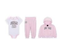Nike Jordan Baby 23 Jersey 3-Piece Full-Zip Hoodie Set - Pink - Cotton/Polyester
