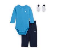 Nike Jordan Baby Essentials Long-Sleeve Bodysuit Boxed Set - Blue - Cotton 6-12M