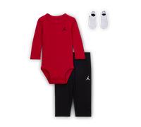 Nike Jordan Baby Essentials Long-Sleeve Bodysuit Boxed Set - Red - Cotton 6-12M