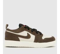 Nike Jordan Beige & Brown Air Jordan 1 Low Junior Trainers UK 1 (EU 33)