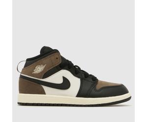 Nike Jordan Black & Brown Air 1 Mid Boys Junior Trainers UK 11 (EU 28½)