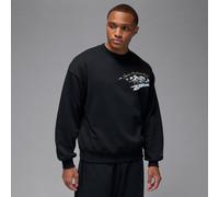 Nike Jordan Brooklyn Fleece Men's Crew-Neck Sweatshirt - Black - Cotton/Polyester L