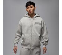 Nike Jordan Brooklyn Fleece Men's Oversized Full-Zip Hoodie - Grey - Cotton/Polyester XL