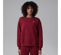 Nike Jordan Brooklyn Fleece Women's Crew-Neck Sweatshirt - Red - Cotton/Polyester S (UK 8-10)