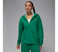 Nike Jordan Brooklyn Fleece Women's Full-Zip Hoodie - Green - Cotton/Polyester S (UK 8-10)