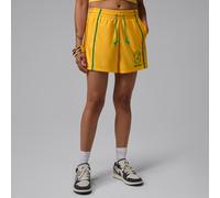 Nike Jordan Brooklyn Women's Knit Brazil Shorts - Yellow - Polyester XXL (UK 24-26)
