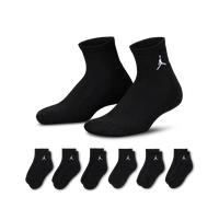 Nike Jordan Everyday Essentials Older Kids' Ankle Socks (6 Pairs) - Black 5-7
