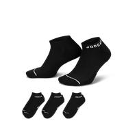 38-42 Jordan U J Everyday Cush Poly No Show Socks, Black/white