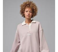 Nike Jordan Flight Fleece Women's Rugby Top - Pink - Cotton/Polyester XS (UK 4-6)