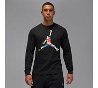 Nike Jordan Flight Men's Long-Sleeve Crewneck T-Shirt - Black - Cotton M