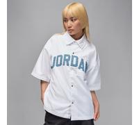 Nike Jordan Flight Women's Woven Short-Sleeve Top - White - Polyester XS (UK 4-6)