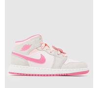 Nike Jordan Grey Multi Air 1 Mid Girls Youth Trainers UK 4 (EU 36½)
