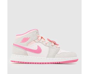 Nike Jordan Grey Multi Air 1 Mid Girls Youth Trainers UK 4 (EU 36½)