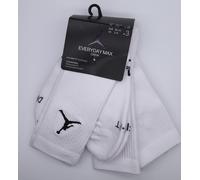 NIKE JORDAN MAX EVERYDAY CREW CUSHIONED SOCKS 3PACK - WHITE SX5545-100 UK2-5