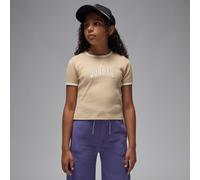 Nike Jordan Older Kids' Semi-Cropped Ribbed T-Shirt - Brown - Cotton M