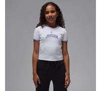 Nike Jordan Older Kids' Semi-Cropped Ribbed T-Shirt - White - Cotton M