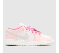 Nike Jordan Pink Multi Air Jordan 1 Low SE Girls Youth Trainers UK 6 (EU 39)