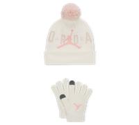 Nike Jordan Pom-Pom Beanie Set Older Kids' 2-Piece Set - White - Acrylic ONE SIZE