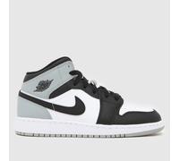 Nike Jordan White & grey Air 1 Mid Youth Trainers UK 5 (EU 38)