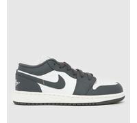 Nike Jordan White & grey Air Jordan 1 Low Youth Trainers UK 4 (EU 36½)