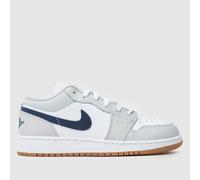 Nike Jordan White & grey Air Jordan 1 Low Youth Trainers UK 6 (EU 39)
