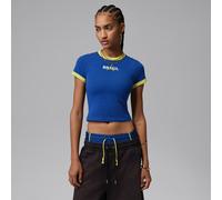 Nike Jordan Women's Graphic Brazil Crew-Neck Top - Blue - Modal XXL (UK 24-26)