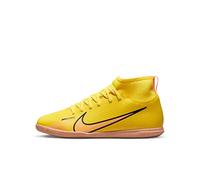 NIKE Jr. Mercurial Superfly 9 Club Ic Little/Big Kids' Indoor/Court Soccer Shoes, Yellow Strike Sunset Glow, 3.5 UK