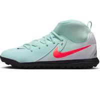 NIKE Jr. Phantom Luna 2 Club Sneaker, Mint Off Noir Atomic Red, 4 UK