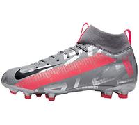 Nike JR SUPERFLY 7 ACADEMY FG/MG, Boy's Soccer Shoe, Mtlc Bomber Gry Black Particle Grey, 2.5 UK (35 EU)