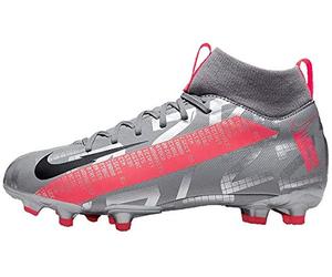 Nike JR SUPERFLY 7 ACADEMY FG/MG, Boy's Soccer Shoe, Mtlc Bomber Gry Black Particle Grey, 2.5 UK (35 EU)