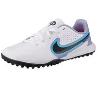 NIKE Jr. Tiempo Legend 9 Academy Tf Sneaker, White Black Baltic Blue Pink Blast, 13.5 UK