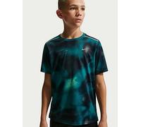 Nike Junior Boys Miler Dri-Fit Short-Sleeve Printed T-Shirt, Blue, Size M=10-12 Years Blue