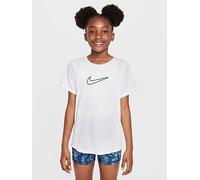 Nike Junior Girls Training Dri-FIT Short Sleeve Top, White/Black, Size L=12-13 Years White/Black