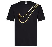 NIKE Just Do It T Shirt Mens Swoosh Tee Crew Neck Short Sleeve T Shirt Black DR9275 010 New (X-Large)