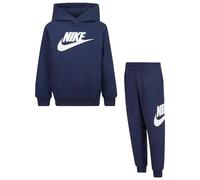 Nike Kids 3 Years Unisex Blue Tracksuit - Sweatshirt with Hood, Kangaroo Pocket, Long Sleeve - Trousers with Adjustable Waist, Elastic Hem