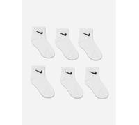 NIKE Boys Young Athletes Lightweight Ankle 6-pair Pack Kids White 7c-10c (4-5 Us Size) SOCKS, White/Black